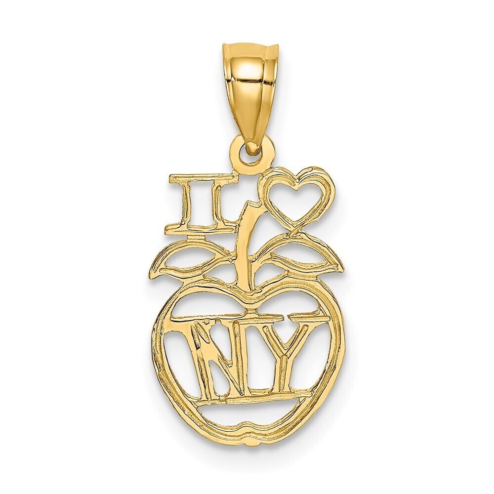 Kazi Luxury 14K I HEART NY Apple Charm